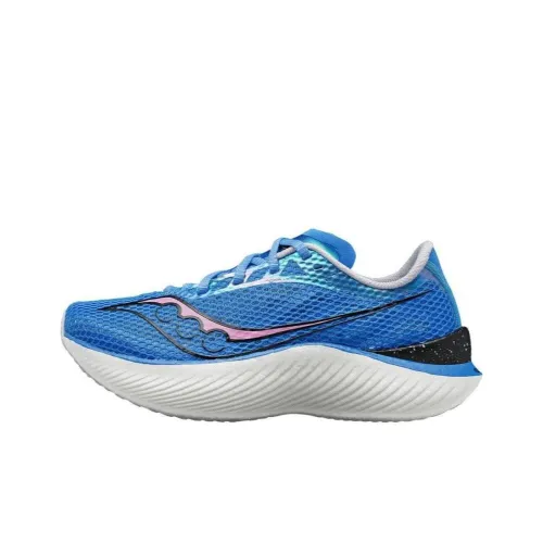 Saucony Endorphin Pro 3 Cushioned Wear Resistant Waterproof And Breathable Low Top Running Shoes Women's Blue