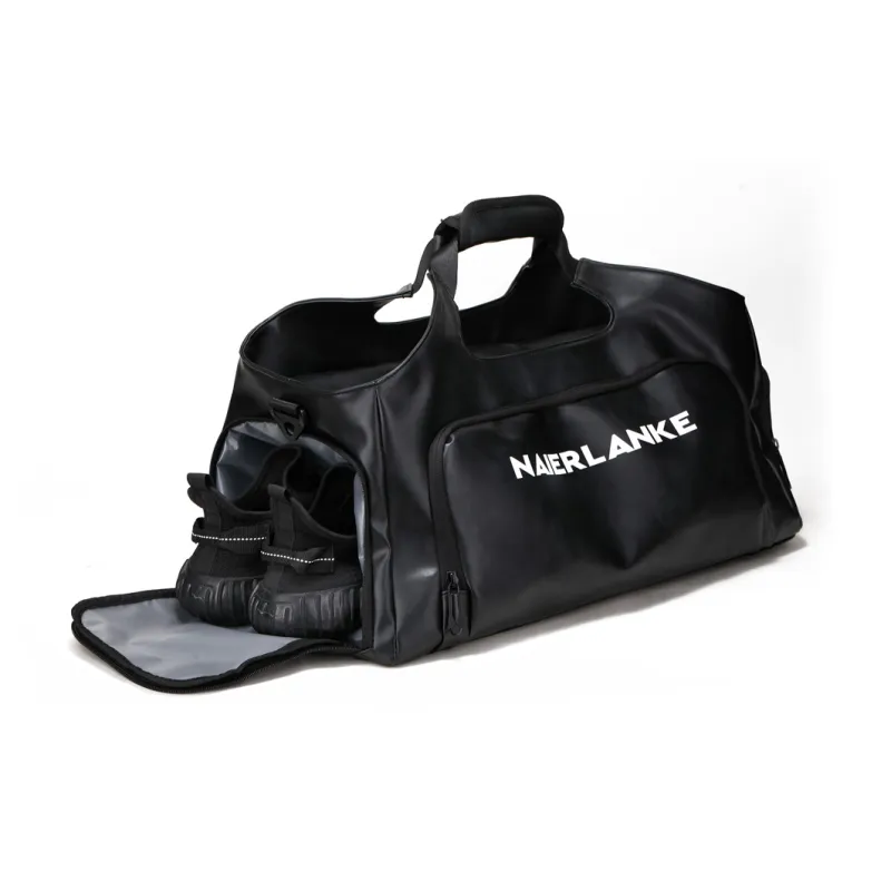 RUIGOR PU Handbag Storage Travel Bag Black Unisex-5