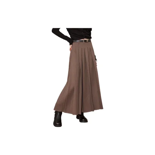 WESTLINK Casual Long Skirts Women's Coffee