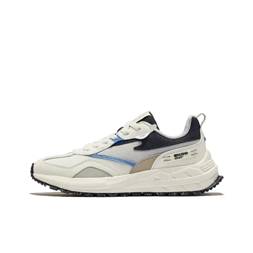 Erke Casual Shoes Men Low-Top Microcrystalline White Summer Blue