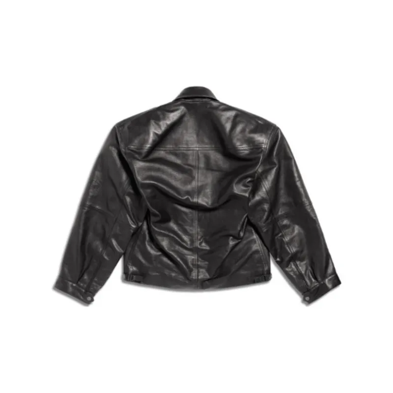 Balenciaga Cocoon Kick Leather Jacket-1