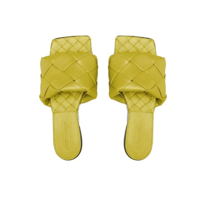 Bottega Veneta Lido Slip Resistant Slide Slippers Women's Green-2