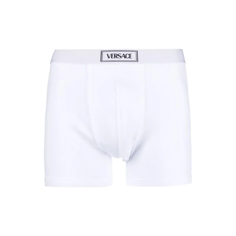 VERSACE 90s Logo Ribbed Long Boxers-0