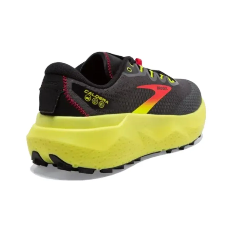 Brooks Caldera 6 Anti Slip Wear Resistant Low Top Running Shoes Men's Gray Yellow-3