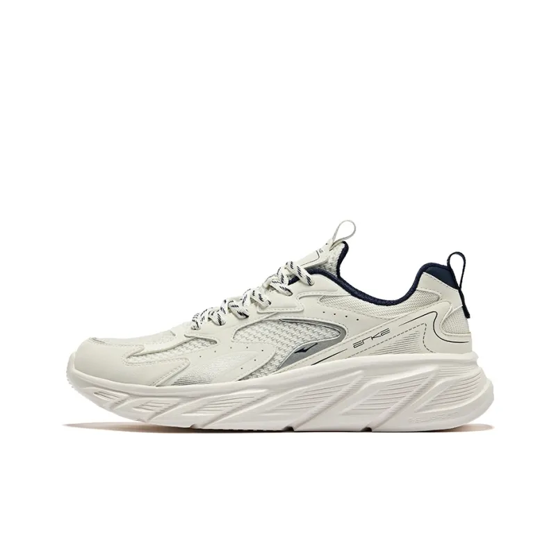 Erke Star Move Cushioning Wear Resistant Low Top Running Shoes Men's Microcrystal White-0