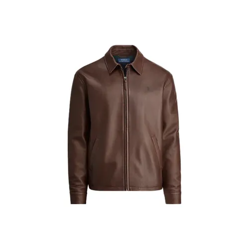 Polo Ralph Lauren Leather Jackets Men Brown