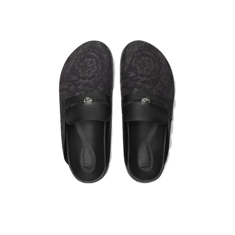 VERSACE Medusa Head-embellished Barocco-jacquard Mules-3