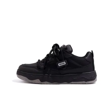 HUANQIU Anti Slip Wear Resistant Low Top Skateboard Shoes Men's Black