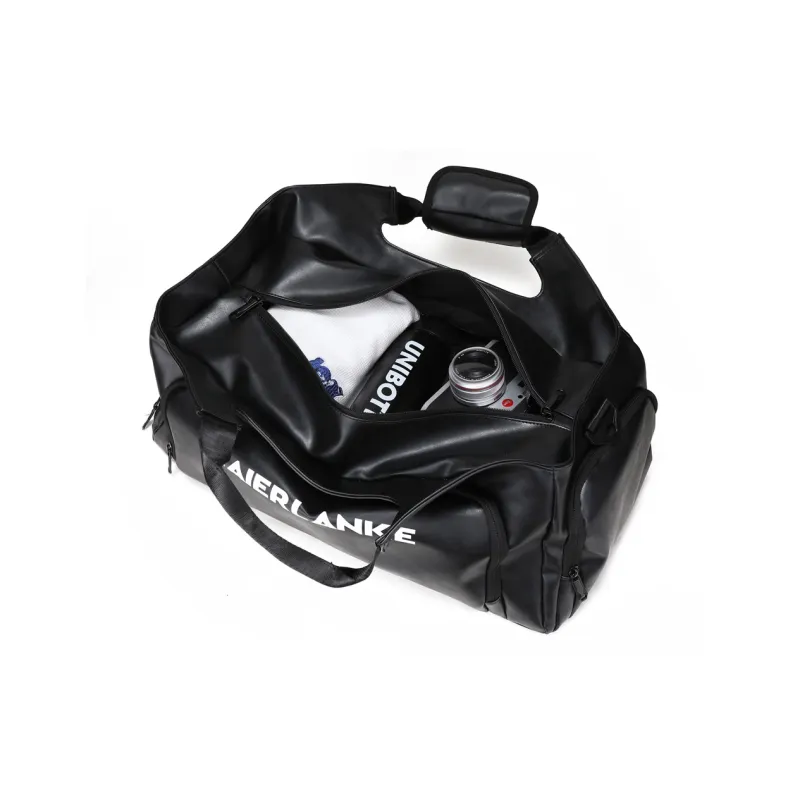 RUIGOR PU Handbag Storage Travel Bag Black Unisex-2
