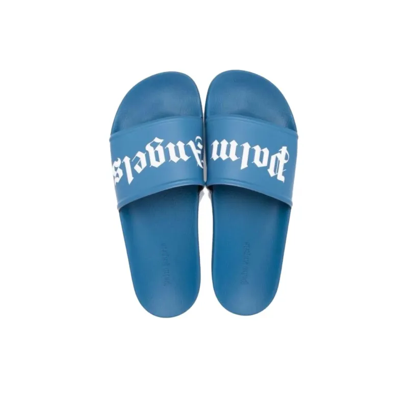 PALM ANGELS Pool Slides Sky Blue White-5