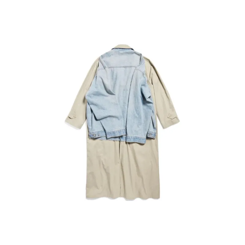 Balenciaga Asymmetric Layered Jeans Coat-1