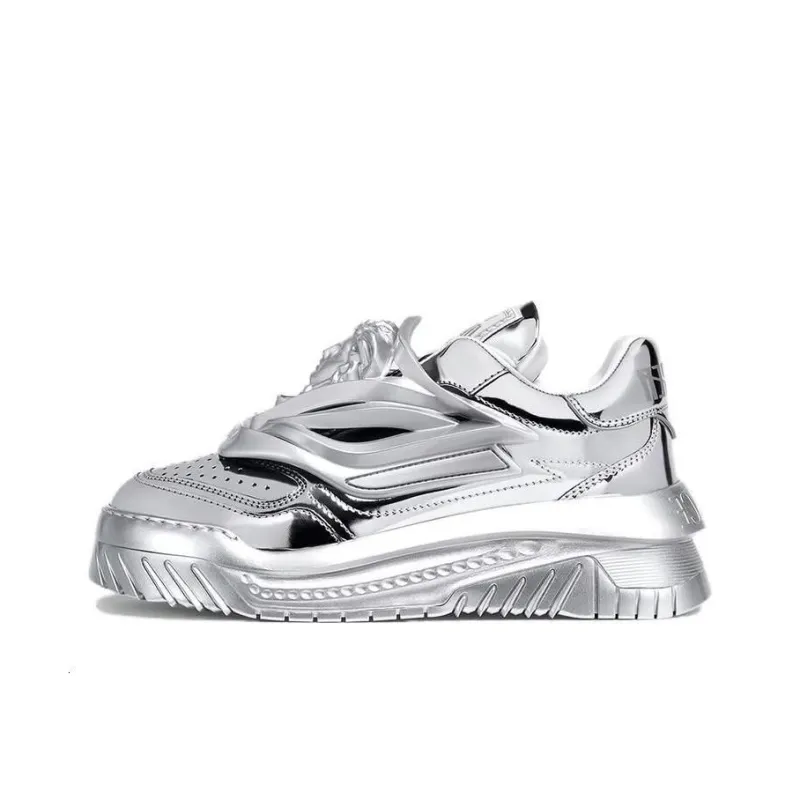 VERSACE Odissea Caged Rubber Medusa Metallic Silver Women's-0