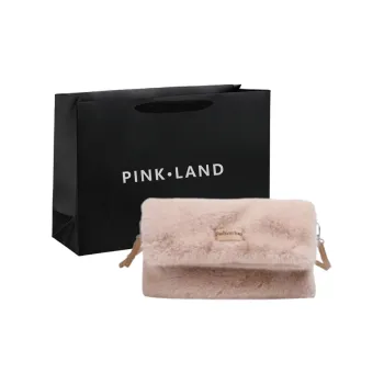 PINK·LAND Plush Shoulder Bag Regular Women's Khaki/Black/Coffee/White
