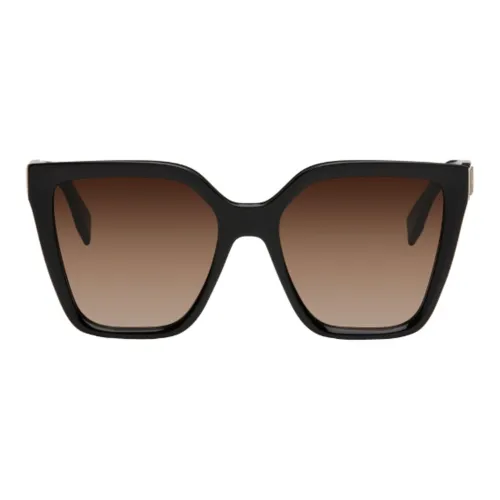 FENDI Acetate Irregular Shape Sunglasses Women's Black