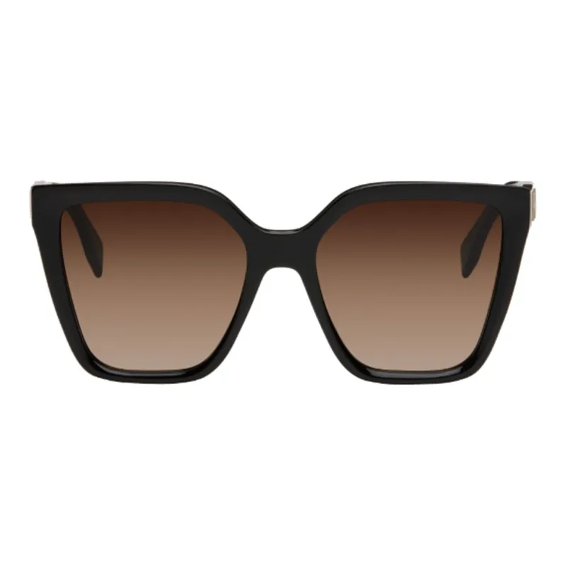 FENDI Acetate Irregular Shape Sunglasses Women's Black-0