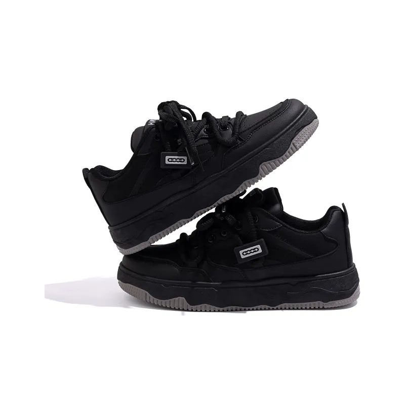 HUANQIU Anti-Slip Wear-Resistant Low-Top Skateboard Shoes Men's Black-2