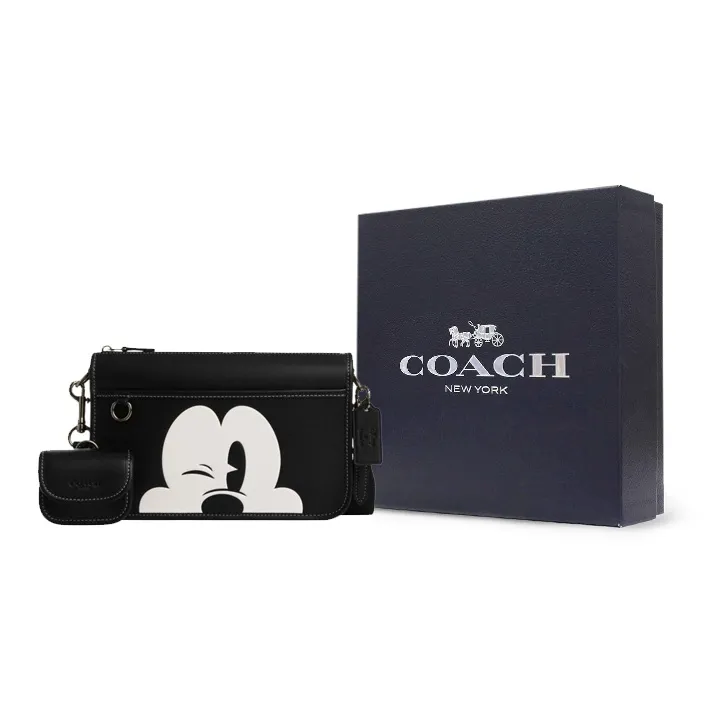 COACH Cow Leather Combo Bag, Shoulder Bag, Crossbody Bag Medium Size Men's Black-5
