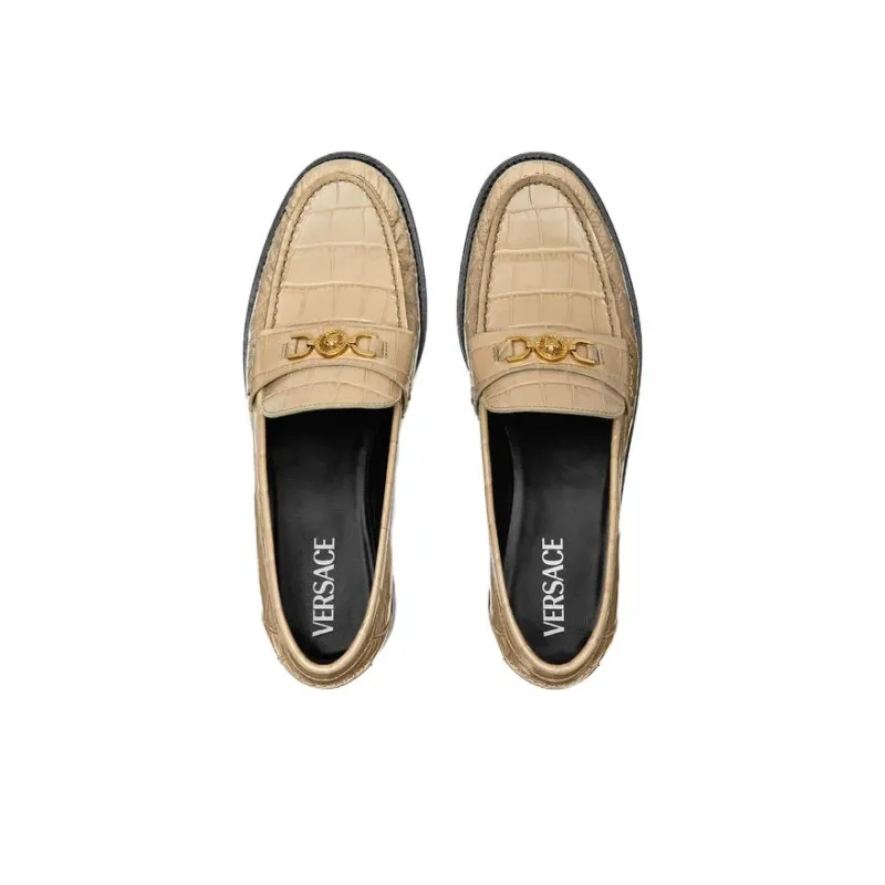 VERSACE Medusa '95 Crocodile-embossed Loafers-3