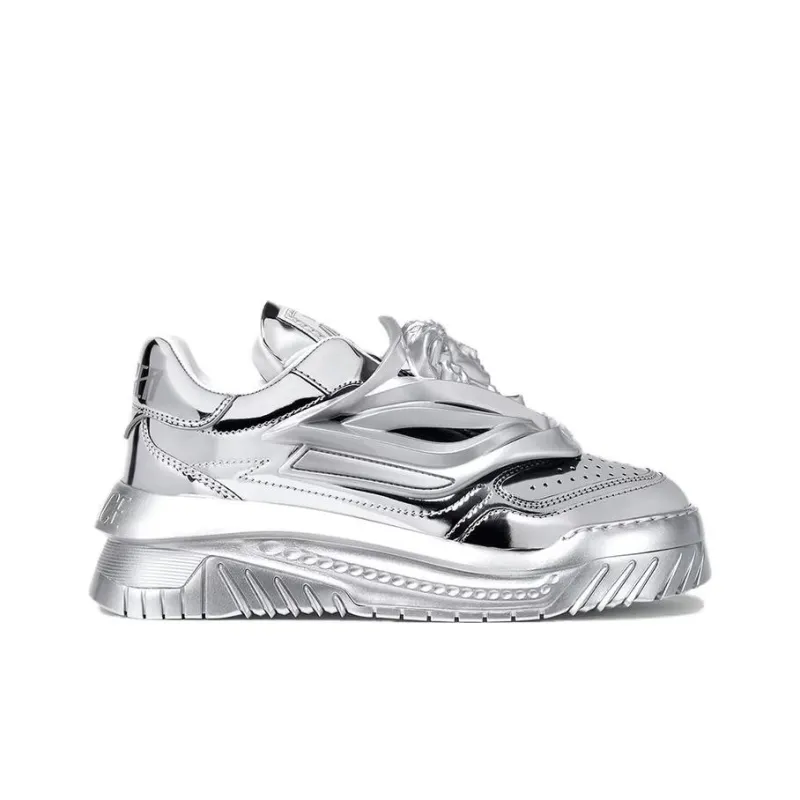 VERSACE Odissea Caged Rubber Medusa Metallic Silver Women's-1