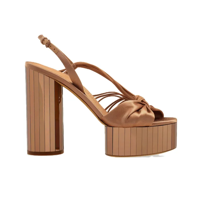 FERRAGAMO 125mm Mirrored Platform Sandals-1