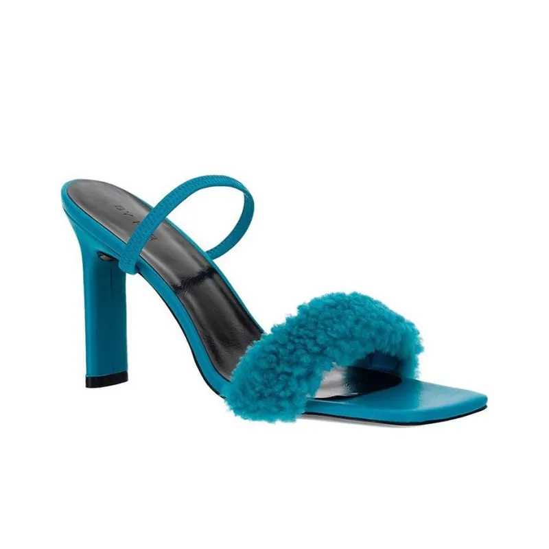 By Far Shearling Heeled Sandals Women's-2
