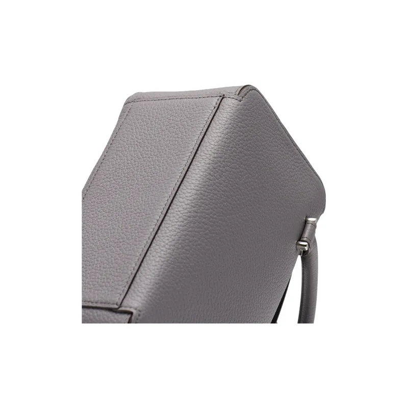 Delvau Cool Bo Soft Grain Calfskin Shoulder Bag Crossbody Bag Handbag Mini Women's Gray-6