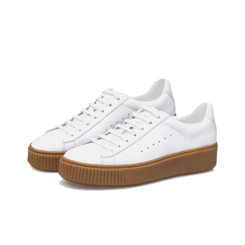 GIRDEAR Slip-Resistant Low-Top Skateboard Shoes Women's White-3