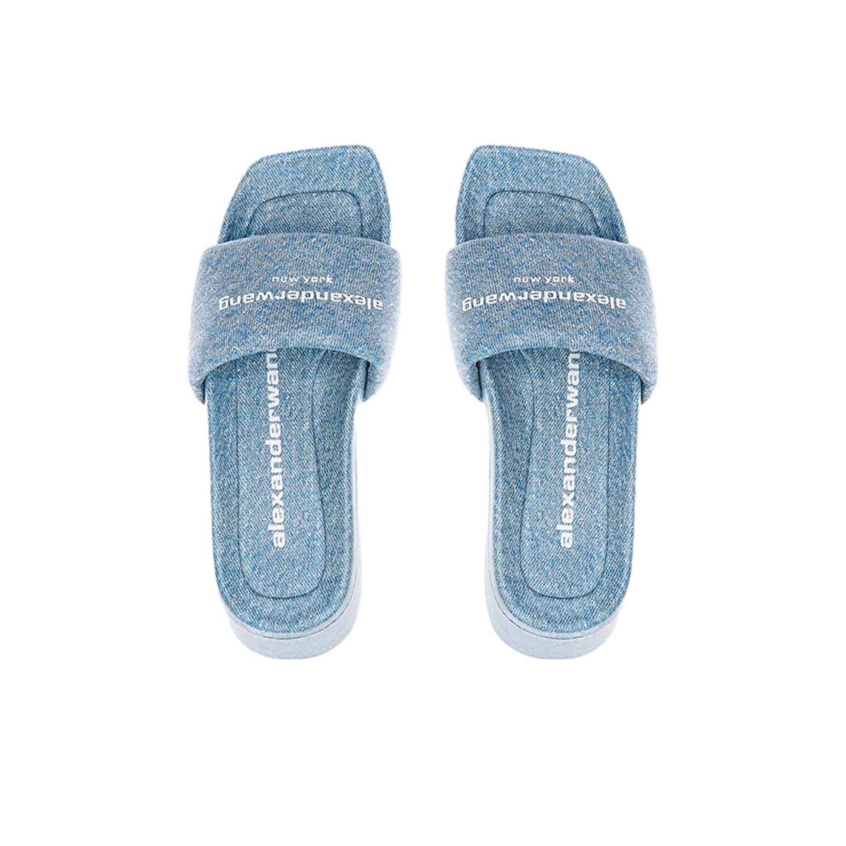 サンダル・ミュール Alexander Wang LOGO SLIDE SANDALS Logo Platform Slide in BLACK | alexanderwang®