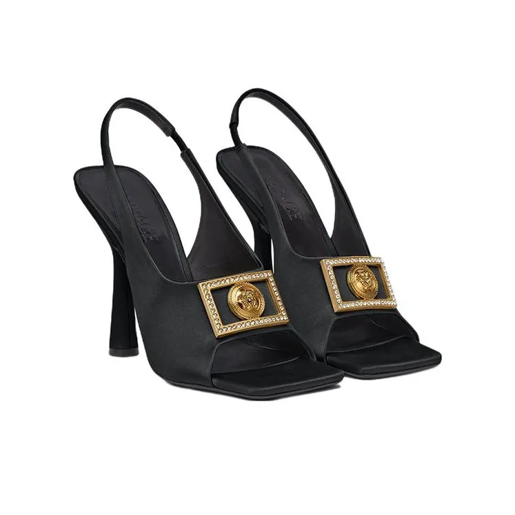 VERSACE Medusa-plaque Slingback Sandals-3
