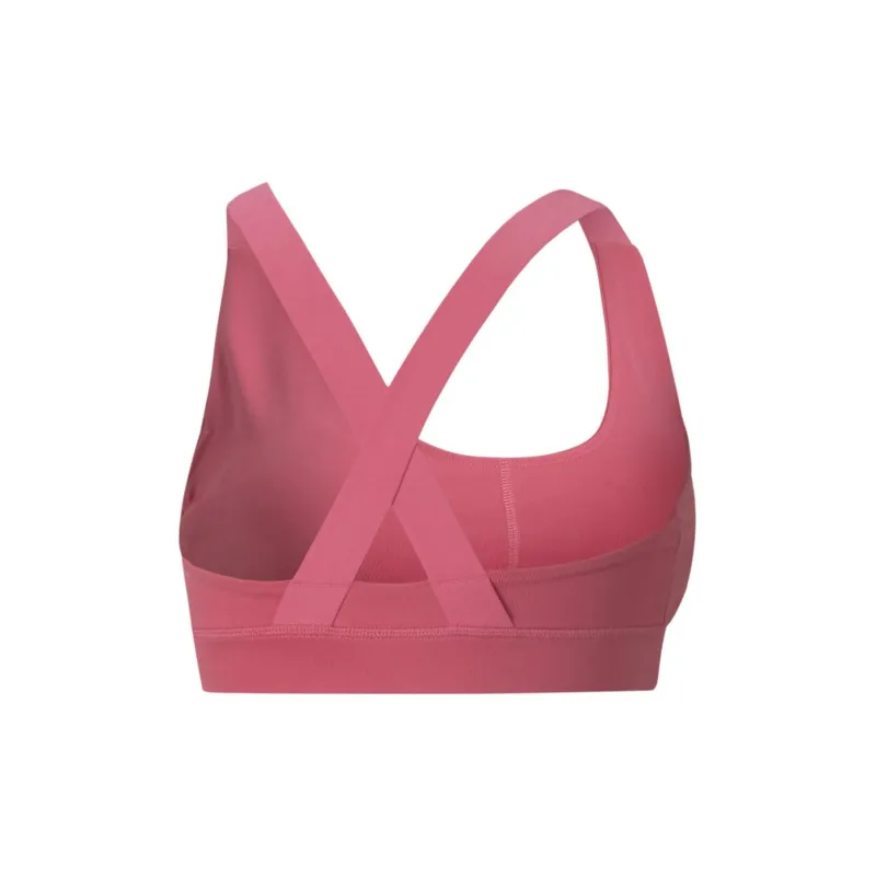PUMA CLASSICS Mid Impact Fit Bra Sports Underwear Women's Pink-1