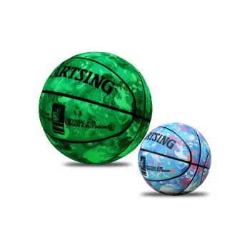 Vartsing Microfiber Leather Basketball Circle Blue Size 7 Glow In The Dark Unisex
