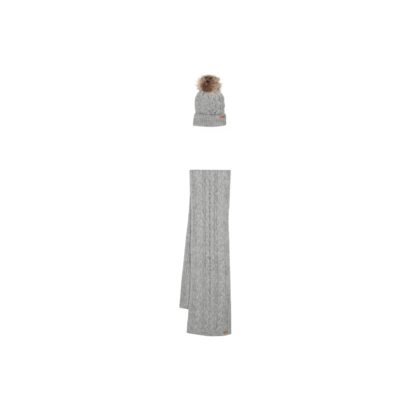 BARBOUR Logo Patch Ribbed Scarf And Beanie Set-0