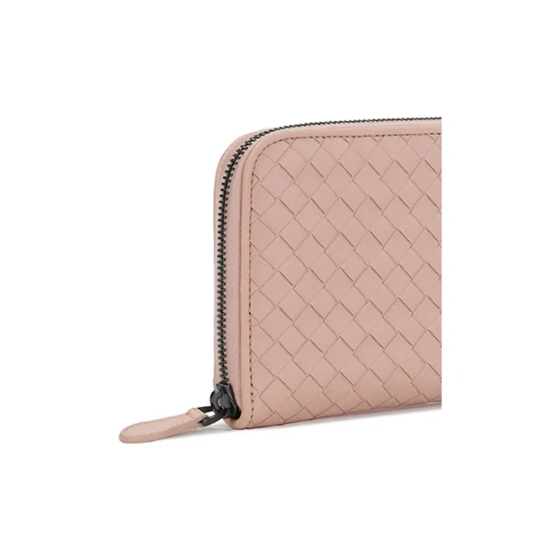 Bottega Veneta Leather Wallet Women's Pink-4