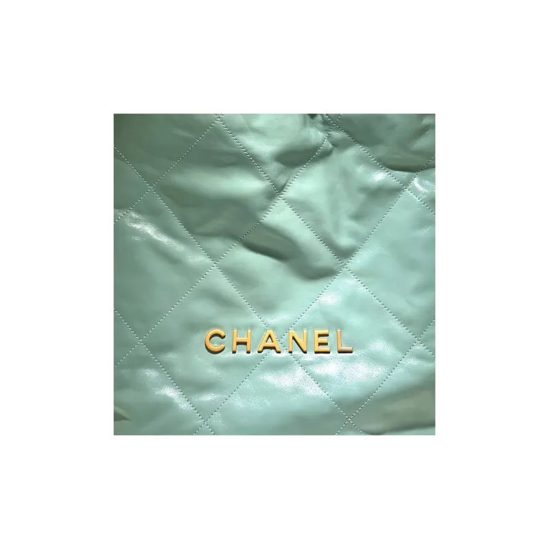 CHANEL 23P Spring And Summer 22Bag Shiny Calfskin Backpack Small Size Women's Green-1