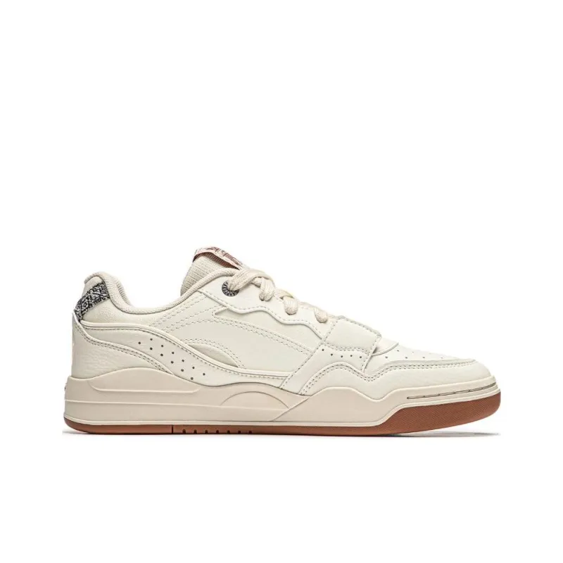 LiNing Cushioning Wear Resistant Low Top Skateboard Shoes Men's Ecru-1