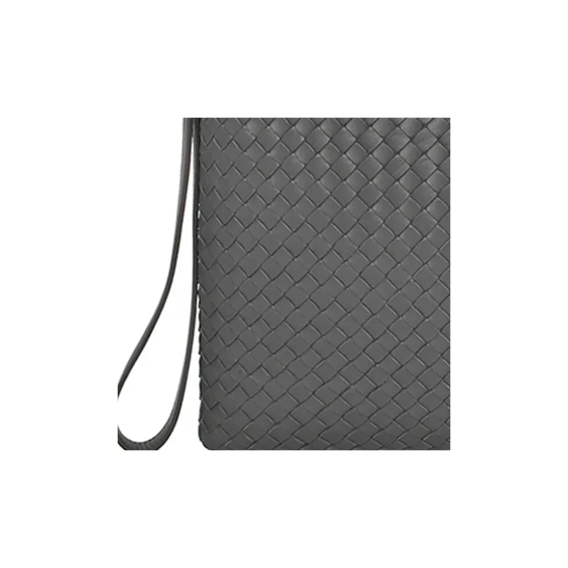Bottega Veneta Sheepskin Clutch Women's Gray-4
