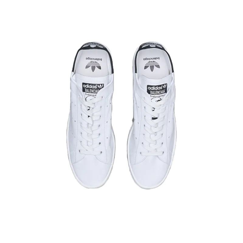 Balenciaga x Adidas Originals STAN SMITH Anti Slip Wear Resistant Low Top Skateboard Shoes Men's White Black-3