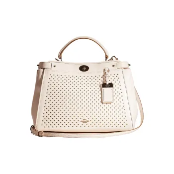 COACH Gramercy Genuine Leather Briefcase Shoulder Bag Crossbody Bag Handbag Large Size Women's White