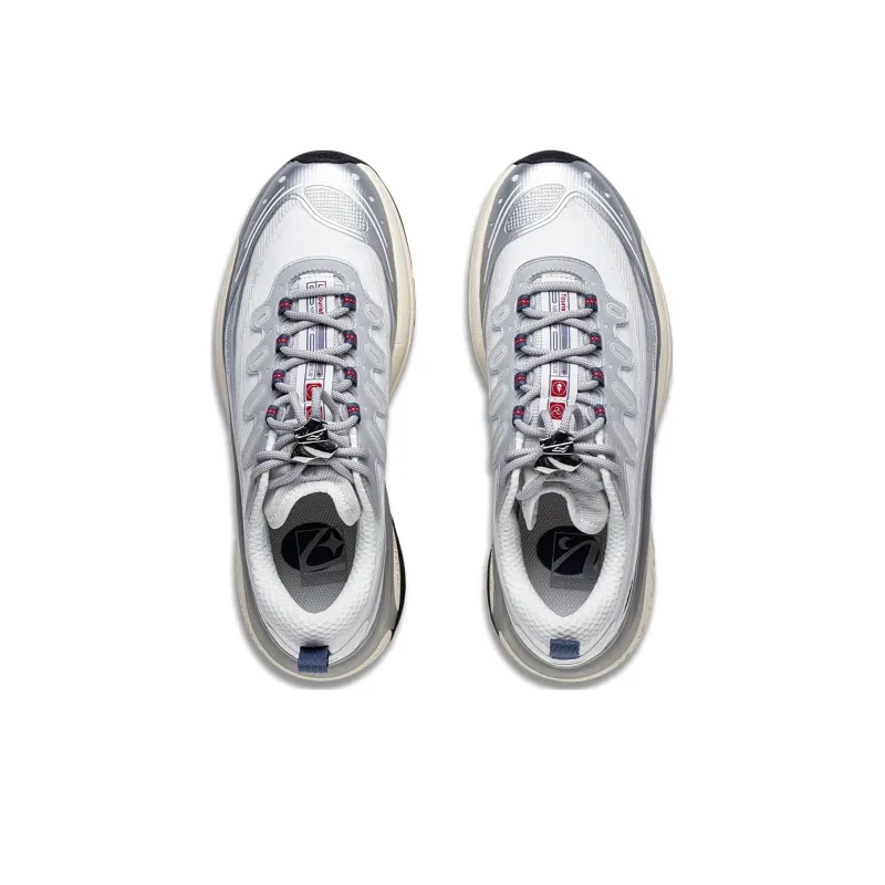 LiNing Cushioning Low Top Casual Running Shoes Men's Gray-3