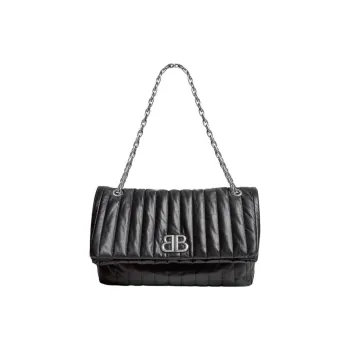 Balenciaga Monaco Medium Quilted Chain Shoulder Bag