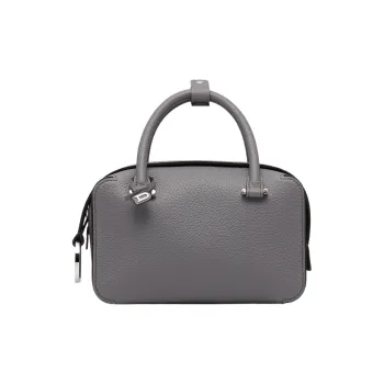 Delvau Cool Bo Soft Grain Calfskin Shoulder Bag Crossbody Bag Handbag Mini Women's Gray