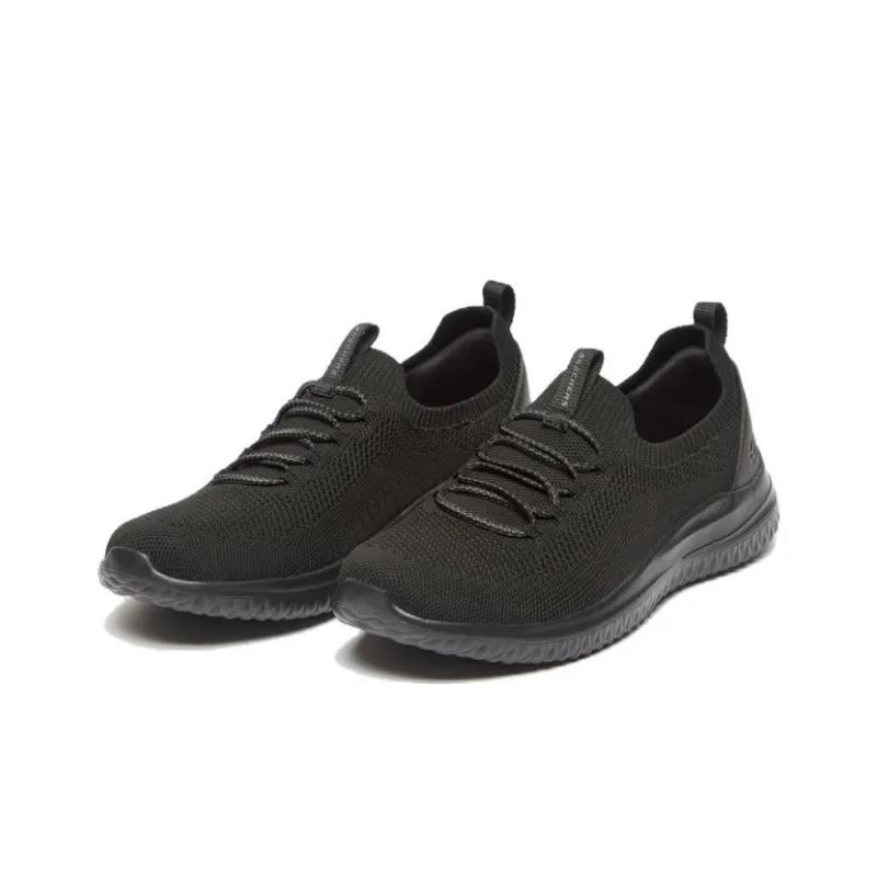 Skechers Delson 3.0 Cushioning Low Top Casual Shoes Men's Black-2