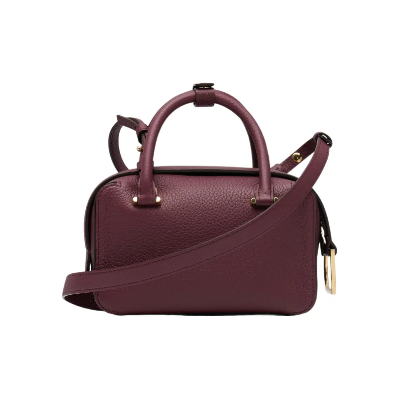 Delvau Cool Bo Soft Grain Calfskin Shoulder Bag Crossbody Bag Handbag Mini Women's Rosewood Color-2