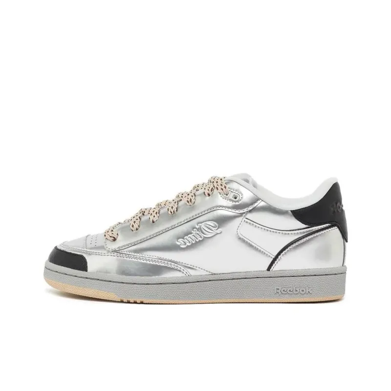 Dime x Reebok Club C Anti-Slip Wear-Resistant Low-Top Skateboard Shoes Men's Silver-0