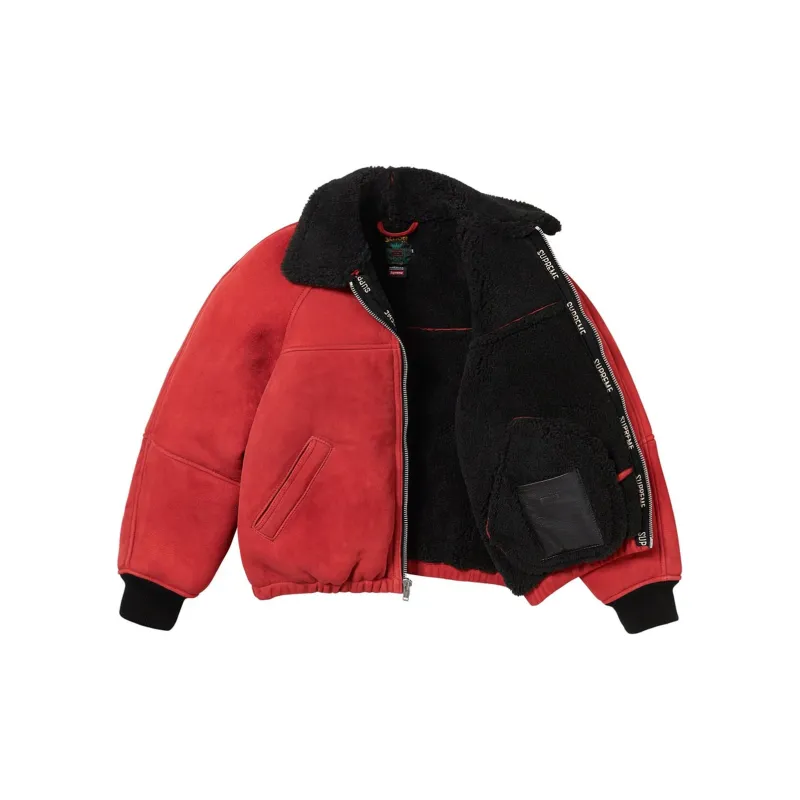 Supreme X Schott Shearling Bomber Jacket-5
