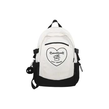 Deli Bear Nylon Backpack Regular Unisex Black Stockings/Black White/Blue Black/Blue Purple