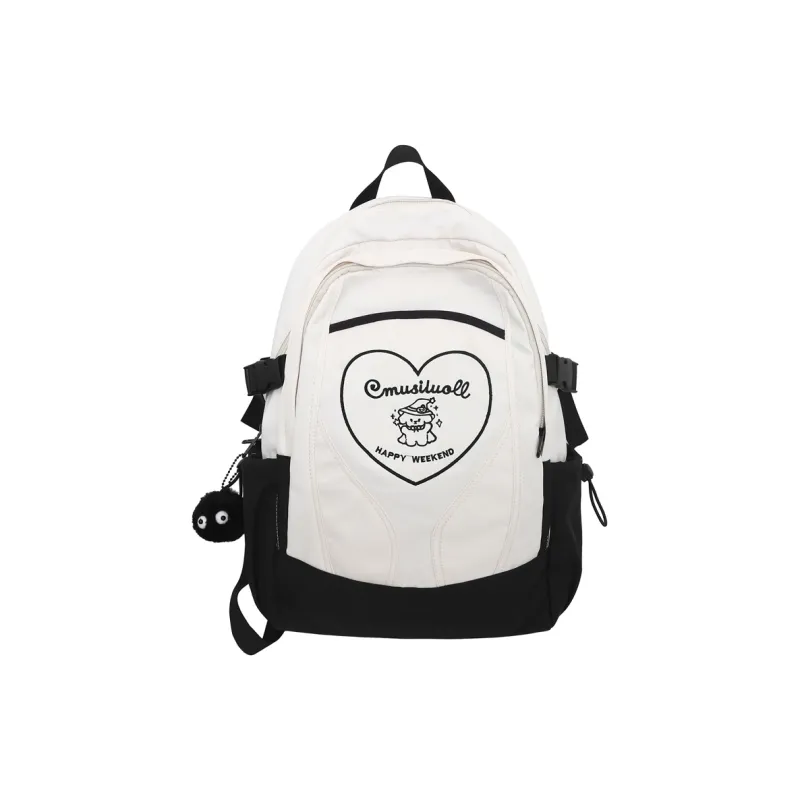 Deli Bear Nylon Backpack Regular Unisex Black Stockings/Black White/Blue Black/Blue Purple-0