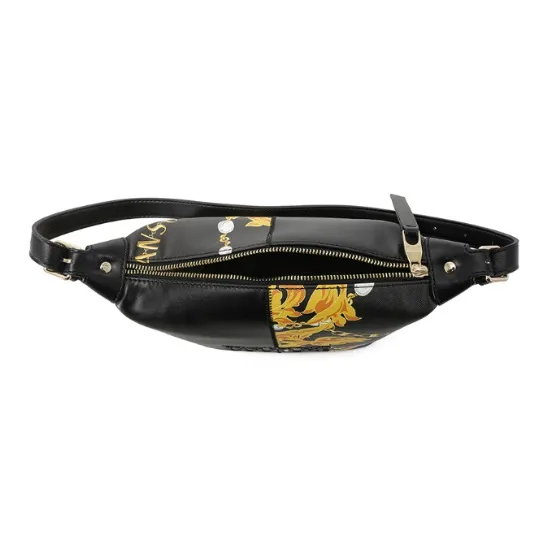 VERSACE JEANS COUTURE Polyester Shoulder Bag, Handbag, Shoulder Bag Women's Black-5