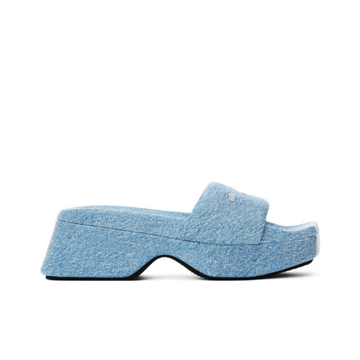 サンダル・ミュール ALEXANDER WANG LOGO PLATEAU SANDALS Logo Platform Slide in BLACK | alexanderwang®