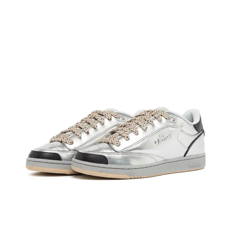 Dime x Reebok Club C Anti-Slip Wear-Resistant Low-Top Skateboard Shoes Men's Silver-2